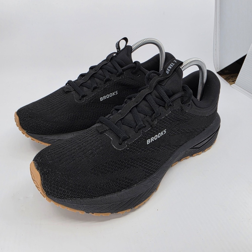 Brooks Running Shoes Womens Size 9.5 Black Gum Rubber Sole Revel 7 - Picture 2 of 10